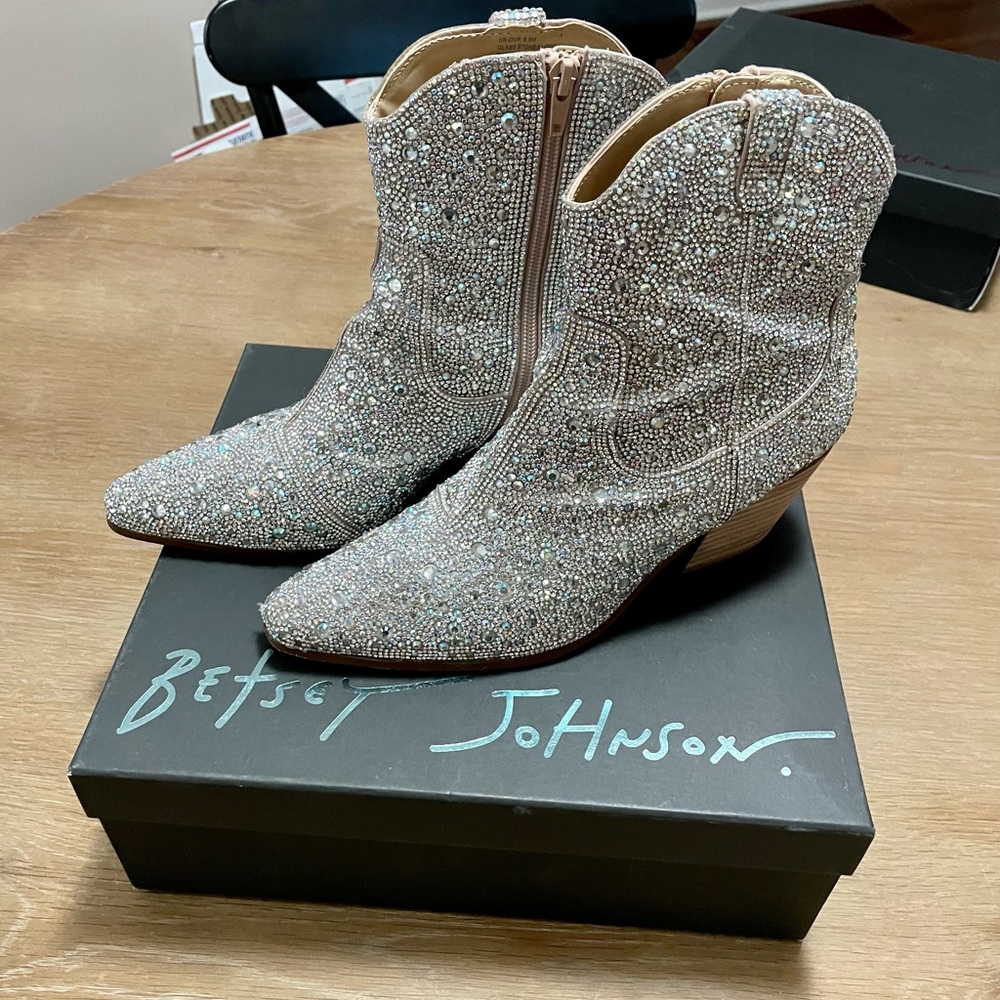 Betsy Johnson Rhinestone Boots